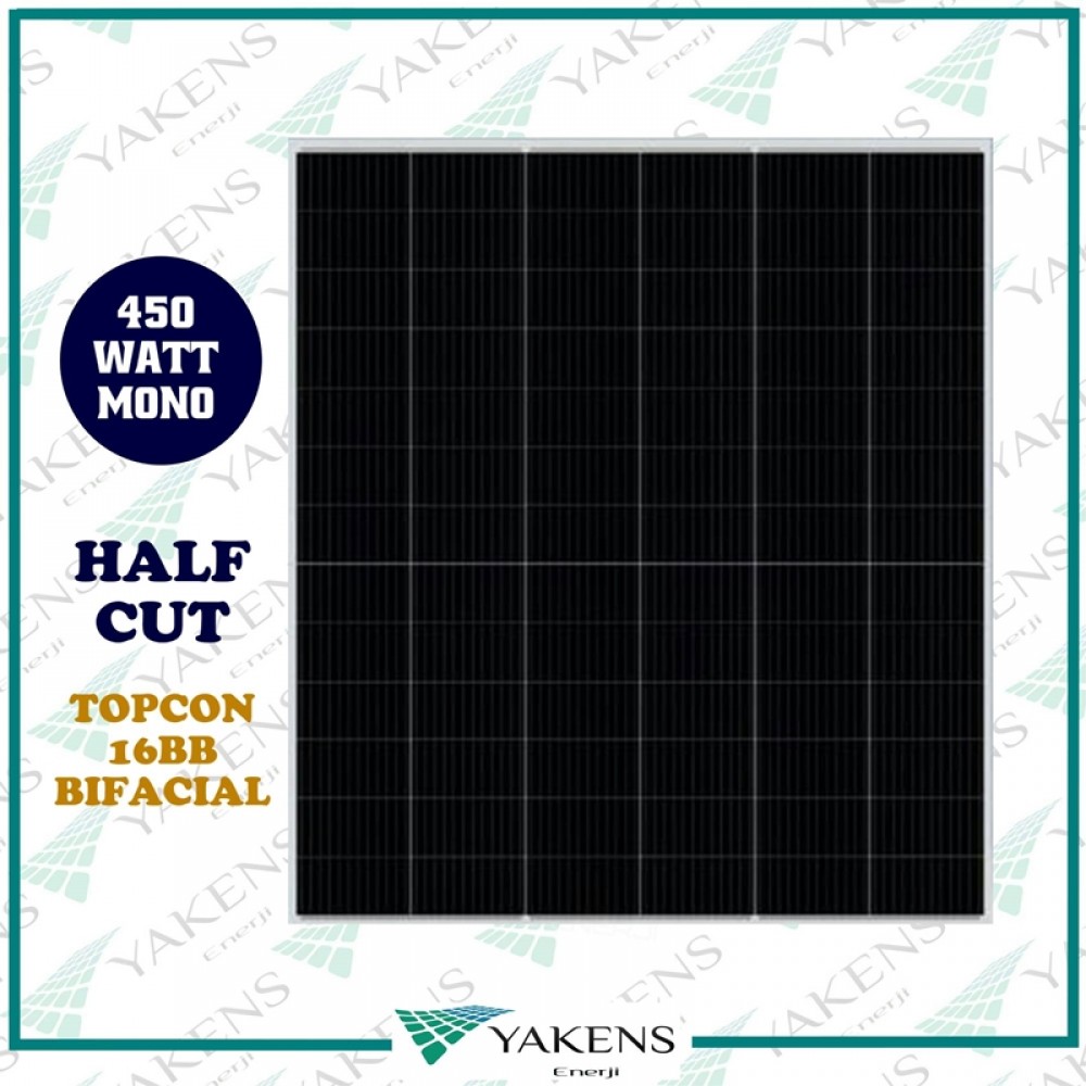 450 Watt Half Cut Monokristal Topcon Güneş Paneli A KaliteBıfacıal 78 Cell 16BB Lexron